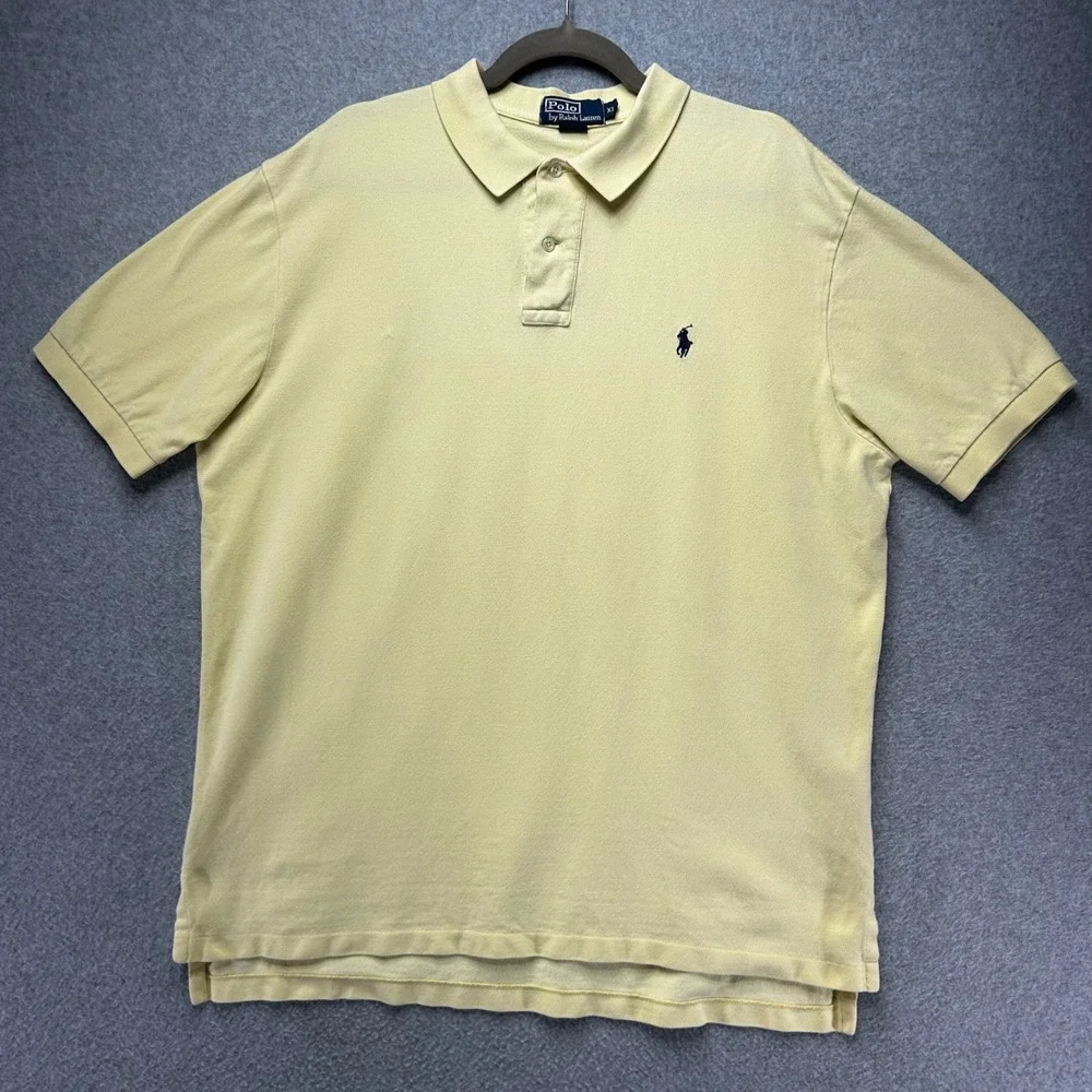 Vintage Polo Ralph Lauren Polo Shirt Mens XL Yellow Preppy Quiet‎ Luxury